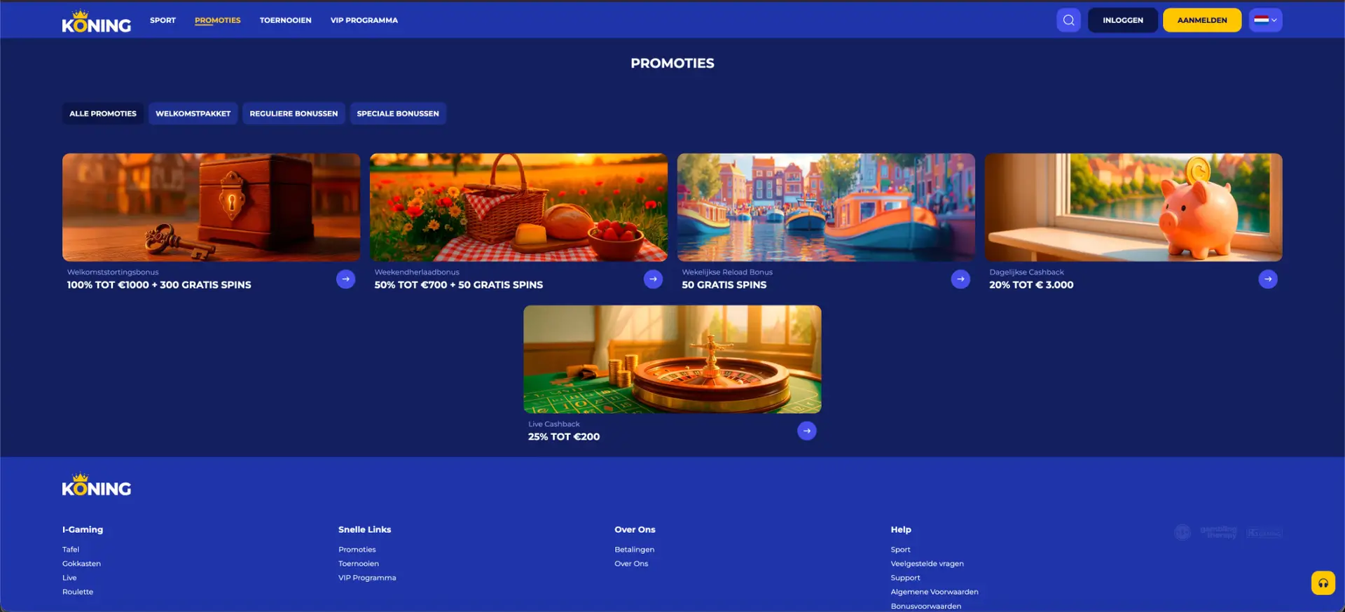 Bonussen en promoties bij Koning casino